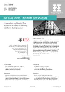 E2E Case Study: Model-Driven Backend Integration at UBS