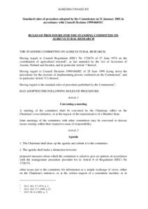 [Standard rules of procedure adopted by the Commission on 31 January 2001 in accordance with Council Decision[removed]EC]