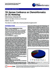 Journal of Cheminformatics 2012, Volume 4 Suppl 1 http://www.jcheminf.com/supplements/4/S1 MEETING ABSTRACTS  Open Access
