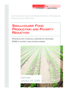Ad Hoc Advisory Group to the Madrid Conference on Food Security Chaired by Prof. Jeffrey Sachs SMALLHOLDER FOOD PRODUCTION AND POVERTY REDUCTION