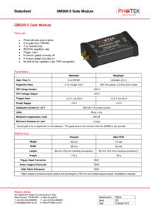 Datasheet  GM300-3 Gate Module GM300-3 Gate Module Features