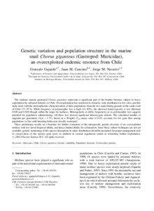 Philosophy of biology / Chorus giganteus / Concholepas concholepas / Conservation genetics / Genetic diversity / Genetic variation / Allele frequency / Genetic monitoring / C. giganteus / Population genetics / Biology / Genetics