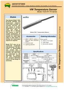 GEOSYSTEMS Geotechnical Instrumentation — Design, Manufacture, Installation, Data Acquisition, on-Line Monitoring VW Temperature Sensor Model 7025-RT-TH Series