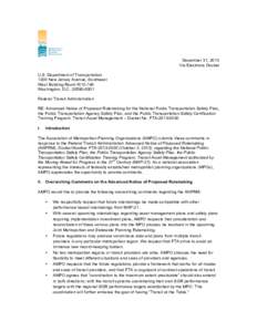 December 31, 2013 Via Electronic Docket U.S. Department of Transportation 1200 New Jersey Avenue, Southeast West Building Room W12-140 Washington, D.C[removed]