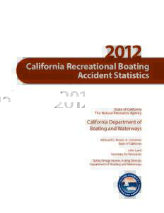 2012  California Recreational Boating Accident Statistics  State of California