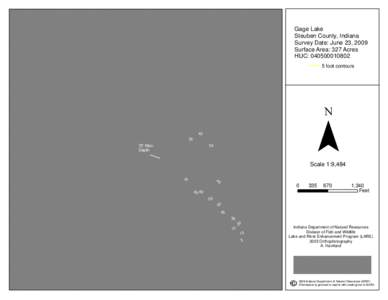 Gage Lake Steuben County, Indiana Survey Date: June 23, 2009 Surface Area: 327 Acres HUC: [removed]foot contours