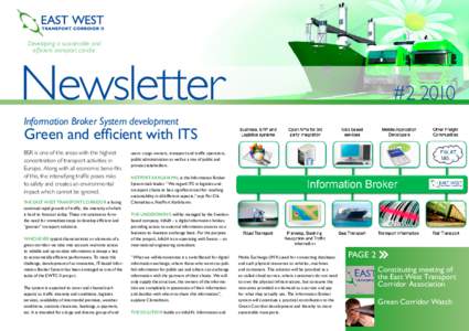 Developing a sustainable and efficient transport coridor Newsletter  #2 2010