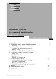 Facilitation Skills for Interpersonal Transformation Ron Kraybill http://www.berghof-handbook.net 1