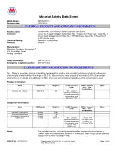 Material Safety Data Sheet 0277MAR019[removed]MSDS ID NO.: Revision date: