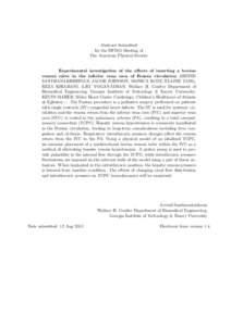 Abstract Submitted for the DFD12 Meeting of The American Physical Society Experimental investigation of the effects of inserting a bovine venous valve in the inferior vena cava of Fontan circulation ARVIND