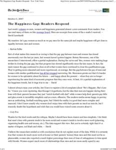 The Happiness Gap: Readers Respond - New York Times  1 of 4 http://www nytimes.com[removed]business/03leonresponses html?_...