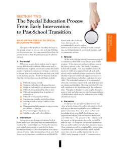 SECTION TWO  The Special Education Process From Early Intervention to Post-School Transition shared with school officials.