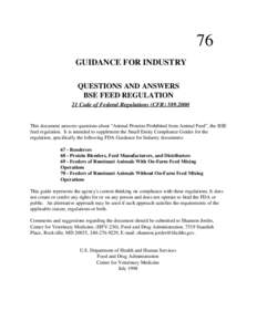 76  GUIDANCE FOR INDUSTRY QUESTIONS AND ANSWERS