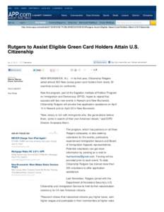 Rutgers to Assist Eligible Green Card Holders Attain U.S. Citizenship | The Asbury Park Press NJ | APP.com