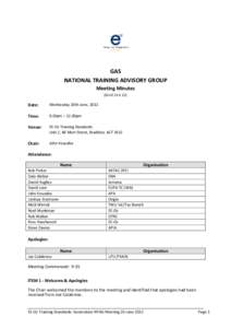 GAS NATIONAL TRAINING ADVISORY GROUP Meeting Minutes (Draft[removed]Date: