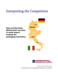 Interpreting the Competition  Italy and Germany: Behind their success in world export markets for