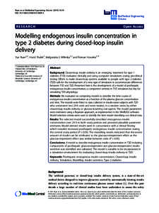 Modelling endogenous insulin concentration in type 2 diabetes during closed-loop insulin delivery