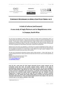 Corporate Governance in Africa Case Study: no 1  P a g e |1 Sponsored by