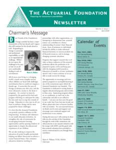 April[removed]The Actuarial Foundation Newsletter