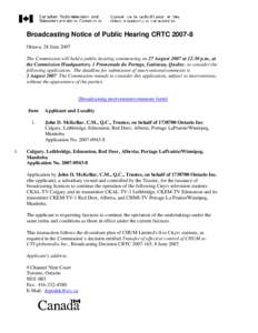 Broadcasting Public Notice CRTC 2002-x / Avis public de radiodiffusion CRTC 2002-x