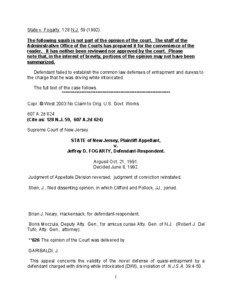 State v. Fogarty, 128 N.J[removed]The following squib is not part of the opinion of the court. The staff of the Administrative Office of the Courts has prepared it for the convenience of the