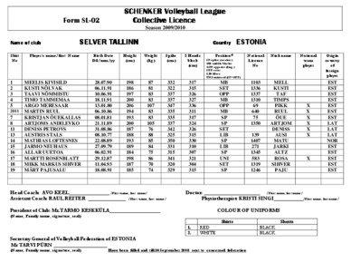 SCHENKER Volleyball League Collective Licence