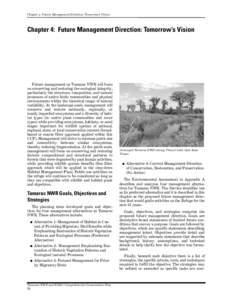 Chapter 4: Future Management Direction: Tomorrow’s Vision  Chapter 4: Future Management Direction: Tomorrow’s Vision Future management on Tamarac NWR will focus on conserving and restoring the ecological integrity,