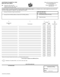 ADVERTISING TRANSMITTAL FORM MEDICARE SUPPLEMENT Ref. Office of the Commissioner of Insurance Bureau of Market Regulation