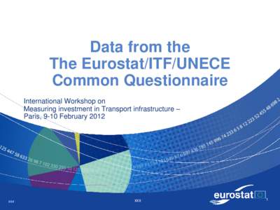 Data from the The Eurostat/ITF/UNECE Common Questionnaire International Workshop on Measuring investment in Transport infrastructure – Paris, 9-10 February 2012