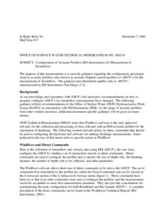 In Reply Refer To: Mail Stop 415 December 7, 2001  OFFICE OF SURFACE WATER TECHNICAL MEMORANDUM NO[removed]