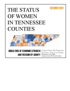 THE STATUS OF WOMEN IN TENNESSEE COUNTIES  INDICATORS OF ECONOMIC STRENGTH