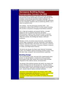 CASE STUDY  Reprinted from the Indoor Air Quality Update Newsletter (IAQU), copyright Cutter Information Corp. A n