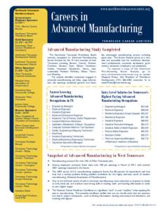 www.northwesttncareercenter.org  Careers in Advanced Manufacturing  Northwest Tennessee