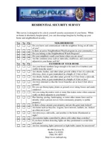 Microsoft Word - HO - Residential Home Survey Crime Prevention[removed]doc