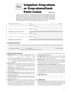 This form can provide the landlord and tenant with a guide for developing an agreement to fit their individual situation. This form is not intended to take the place of legal advice pertaining to contractual relationship