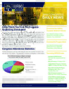 OCTOBERCONGRESS DAILY NEWS A Big Thank You from the Congress