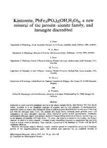Kintoreite, PbFe3(PO4)E(OH,H20)6, a n e w mineral of the jarosite-alunite family, and lusungite discredited