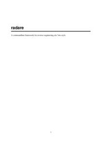 radare A commandline framework for reverse engineering ala *nix-style 1  Contents