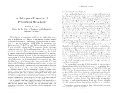Edward N. Zalta  A Philosophical Conception of