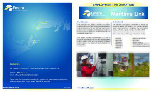EMPLOYMENT INFORMATION  GRANITE CANAL BOTTOM BROOK  CAPE RAY