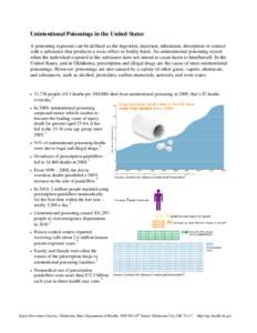 Unintentional Poisonings in the United States A poisoning exposure can be defined as the ingestion, injection, inhalation, absorption or contact with a substance that produces a toxic effect or bodily harm. An unintentio