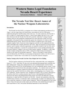 Western States Legal Foundation Nevada Desert Experience Information Bulletin Summer 2005 update