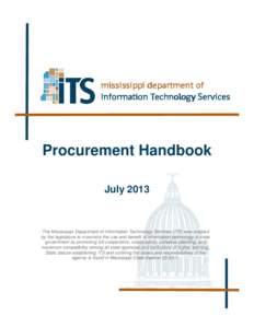 mississippi department of Information Technology Services Procurement Handbook July 2013