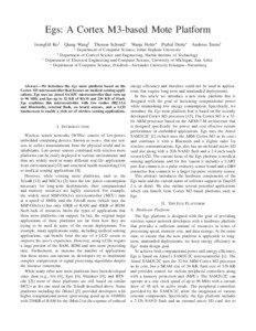 Egs: A Cortex M3-based Mote Platform JeongGil Ko†