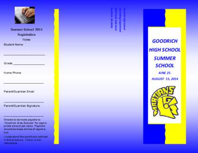 Goodrich High School  Counseling Department 8029 South Gale Road