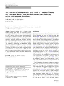 Coral Reefs:39–44 DOIs00338y NOTE  Age structure of massive Porites lutea corals at Luhuitou fringing