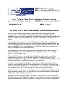 Adam Hugh / Inline hockey / National Collegiate Roller Hockey Association / NCRHA Collegiate Roller Hockey National Championships / Table tennis / Sports / National Collegiate Table Tennis Association