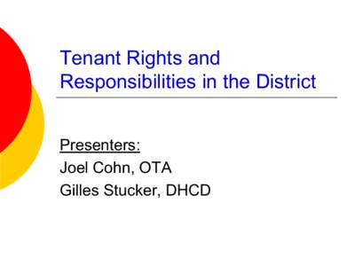 Tenant Rights and Responsibilities