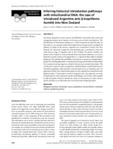 Diversity and Distributions, (Diversity Distrib, 510–518 Blackwell Publishing, Ltd. BIODIVERSITY RESEARCH