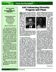 From the Meridian  February 2009 AAG Enhancing Diversity: Progress and Plans